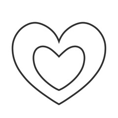 シンプルな2重のハート 手描きイラスト アイコン