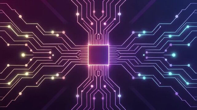 Futuristic vector illustration of artificial intelligence data flow