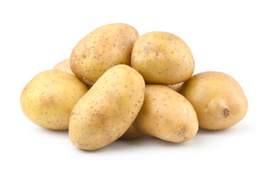 Fresh potatoes isolated on white.