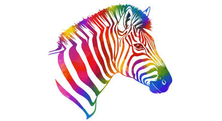 Animal vector illustration of watercolor zebra silhouette. Template for business or t-shirt design. Transparent SVG version.