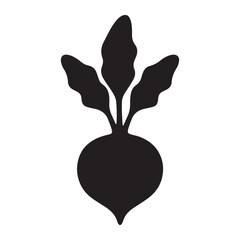 Beetroot Vegetable Silhouette Icon – Minimal Vector Root Symbol for Salad and Nutrition Design