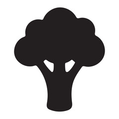 Broccoli Vegetable Silhouette Icon – Minimal Vector Garden Symbol for Diet and Nutrition Design