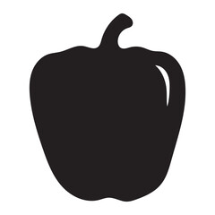 Bell Pepper Vegetable Silhouette Icon – Minimal Vector Capsicum Symbol for Food and Cooking Design