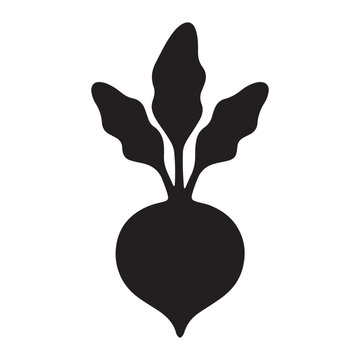 Beetroot Vegetable Silhouette Icon &ndash; Minimal Vector Root Symbol for Salad and Nutrition Design