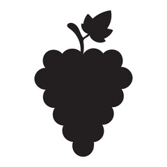 Bunch of Grapes Silhouette Icon – Minimal Vector Fruit Cluster for Wine and Grocery Design