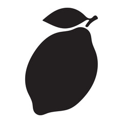 Lemon Fruit Silhouette Icon - Minimal Vector Citrus Symbol for Juice and Kitchen Design