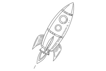 Rocket's elegant outline drawn with one line
