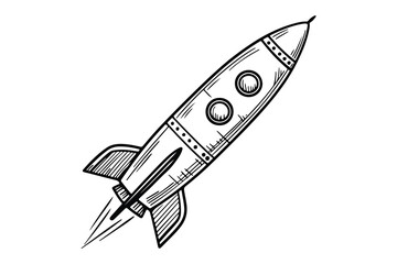 Rocket contour created in one continuous line