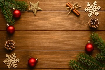 A wooden frame with a red bow and a star in the center