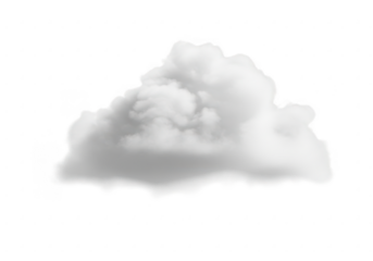 A single fluffy white cloud isolated on a black background