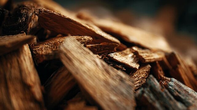Stacked firewood in rustic pile