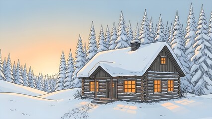 house in the snow
