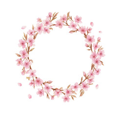 pink cherry blossom border