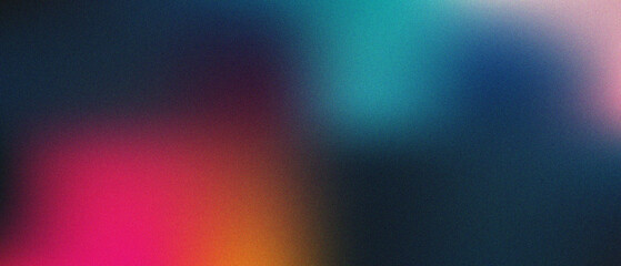 Vibrant abstract gradient with subtle noise texture blending deep blues purples pinks and oranges