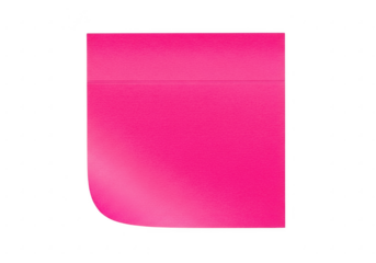 Pink sticky note isolated on transparent background
