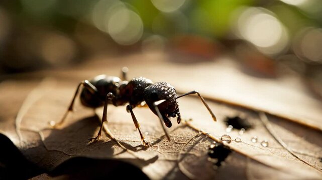 Ants Eye View A Macro Look at Insect Life on a Leaf.