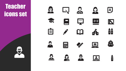 Teacher icons set