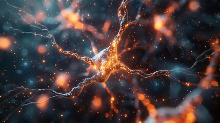 Soft glowing ai neuron cluster forming organic network structur futuristic digital technology concept background high resolution stock photo
