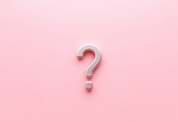 Pink and red 3D question mark symbol icon illustration on a white background for business help and information concept