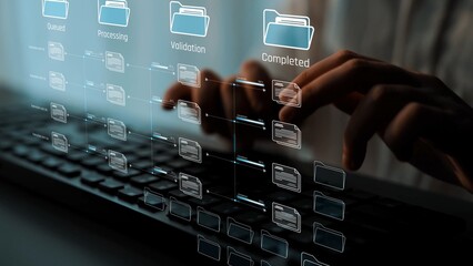 Task workflow system showing document progress through stages. Task tracking improves productivity, ensures visibility, task tracking supports planning, and task tracking manages status. Marrow