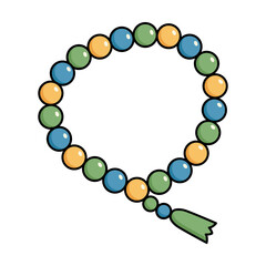 Obraz premium Tasbih Beads Flat Colored Icon for Islamic Worship and Meditation Themes