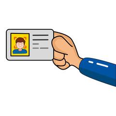 Hand Holding Identification Card Illustration