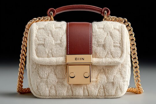 A luxury handbag studio photo full frontal view isolated