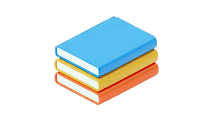 Stack of Colorful Books Isolated on White Background