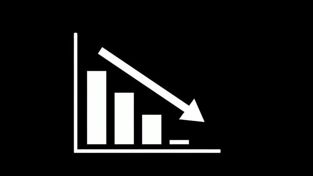 Elegant White Decreasing Bar Chart Composition with Simple Minimal Layout