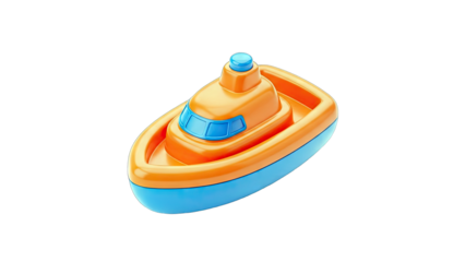Toy Boat Isolated on White Background