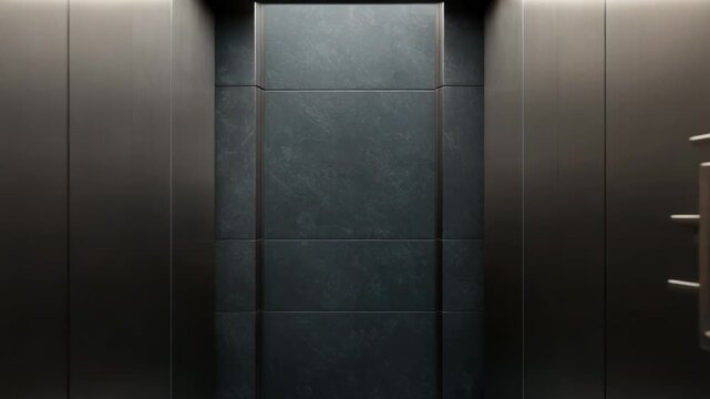 Modern elevator design in a stylish interior with warm lighting and sleek finishes