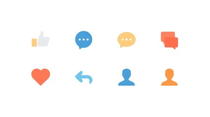 Vector illustration of a business person holding a speech bubble sign for social communication icon set