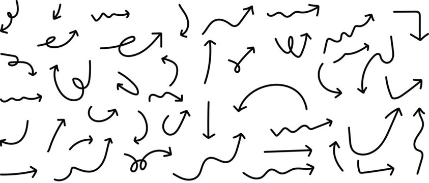 Hand draw doodle arrow