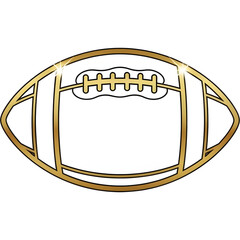 Luxury gold-lined football icon with sleek modern shapes, minimalist style