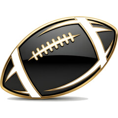 Luxury gold-lined football icon with sleek modern shapes, minimalist style