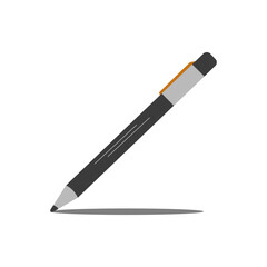 Simple vector illustration of a black pencil with an eraser isolated on white