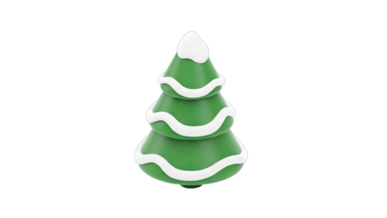 3D Christmas Tree on White Background