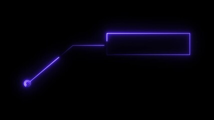 animated blue neon callout box animation with pointer, abstract motion graphic overlay with dark background perfect for informational content and tech designs