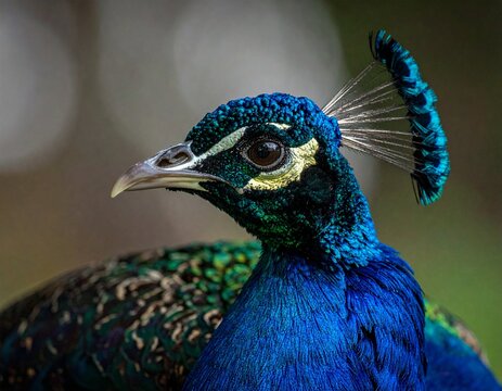 Diverse bird collection: close-ups of the colorful Peacock and the black/white Oriental Magpie-Robin, contrasted with majestic bird silhouettes at golden sunrise over mountains and clouds