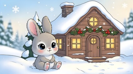 rabbit in the snow