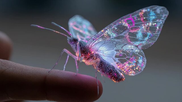 Butterfly emerging from chrysalis in slow motion