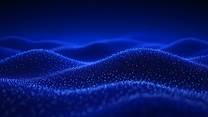 Abstract blue background with flowing light waves and digital lines for a dynamic texture and water pattern