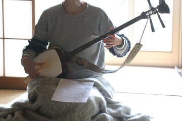 	三味線を弾く女性