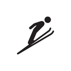 Fototapeta premium ski jumping silhouette vector