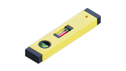 Yellow Level Tool Isolated on White Background