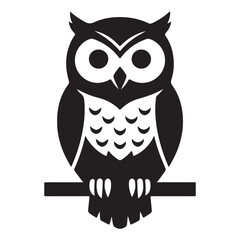 owl sitting on a tree branch vector illustration