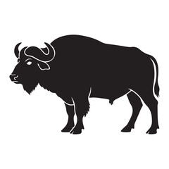 American bison vector illustration silhouette
