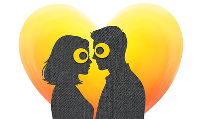 "Futuristic Digital Art Figures: Geometric Low-Poly Style and Cybernetic Heart Connection"