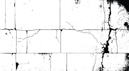 Cracks on the concrete wall. Cracks isolated on white background. Texture for overlay.  Wall Background. For designers to apply texture cracks to objects.