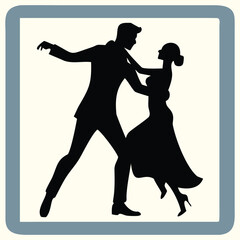 Elegant Dancing Couple Silhouette